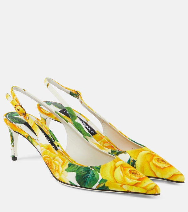 Dolce & Gabbana Floral canvas slingback pumps