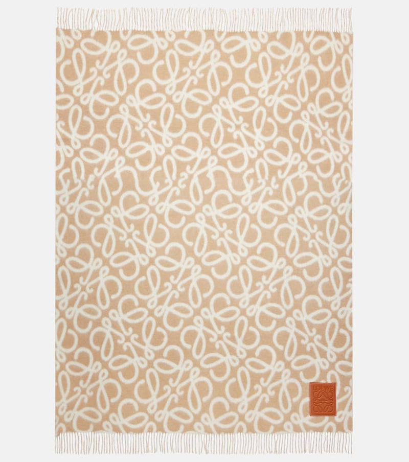 Loewe Anagram alpaca and wool-blend blanket
