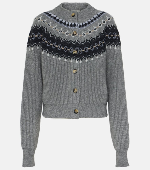 Khaite Michaela Fair Isle cashmere-blend cardigan