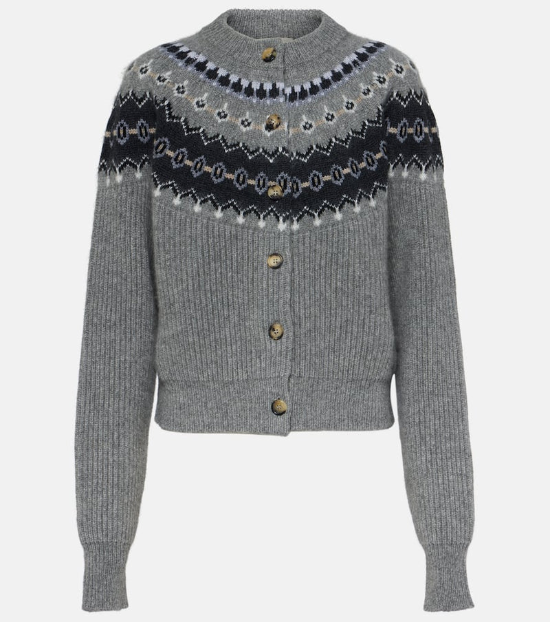Khaite Michaela Fair Isle cashmere-blend cardigan