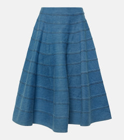 Altuzarra Grace paneled denim midi skirt