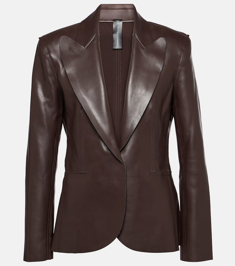 Norma Kamali Faux leather blazer