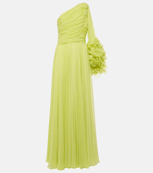 Costarellos Aziza ruffled silk georgette gown