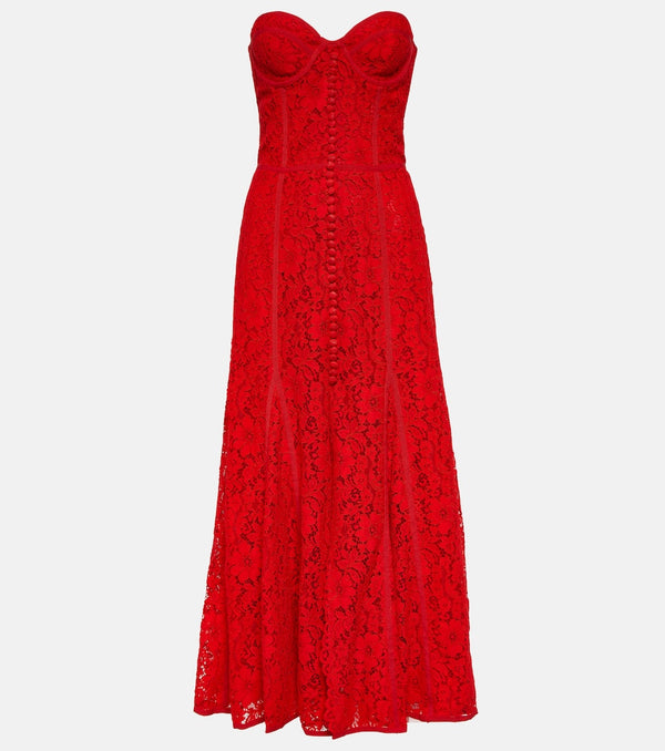 Costarellos Sharie bustier lace midi dress