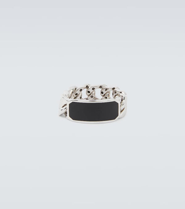 Shay Jewelry ID Link 18kt white gold ring with onyx