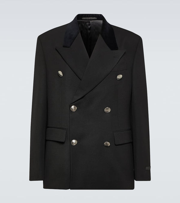 Prada Double-breasted virgin wool suit jacket