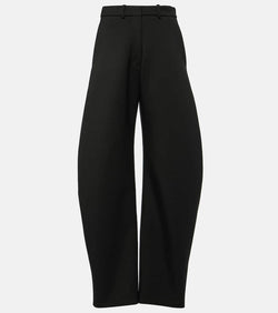 Alaïa High-rise wool barrel-leg pants