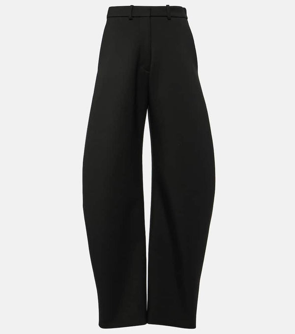 Alaïa High-rise wool barrel-leg pants