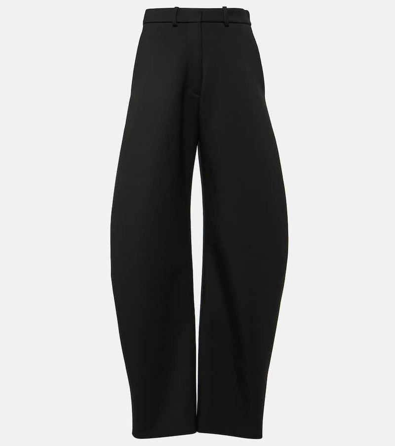 Alaïa High-rise wool barrel-leg pants