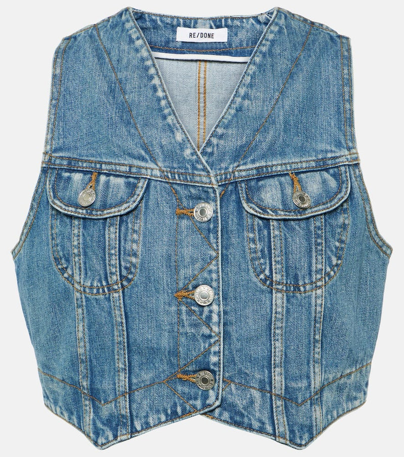 Re/Done Cropped denim vest