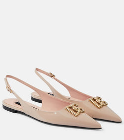 Dolce & Gabbana DG patent leather slingback flats