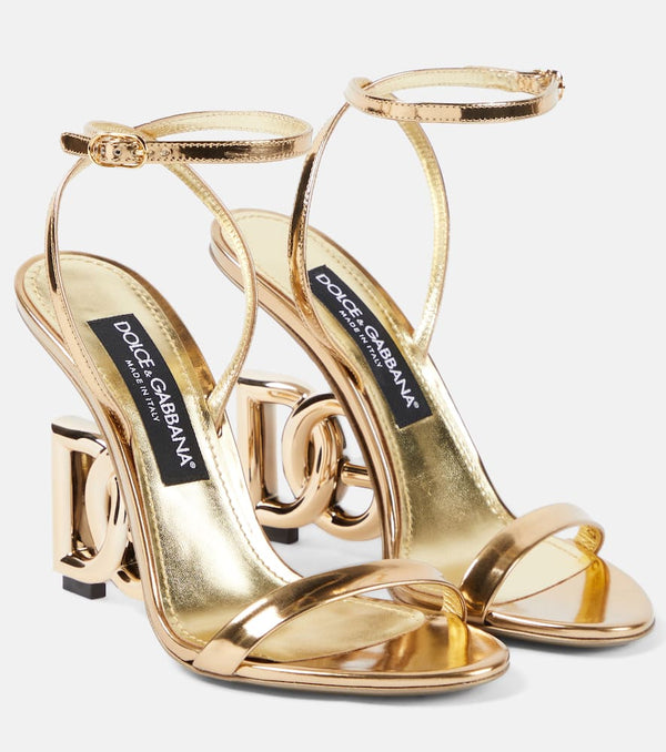 Dolce & Gabbana DG mirrored leather sandals