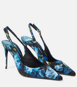 Dolce & Gabbana Floral canvas slingback pumps