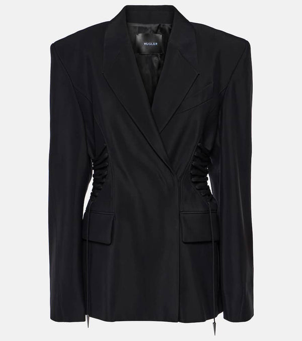 Mugler Lace-up single-breasted blazer