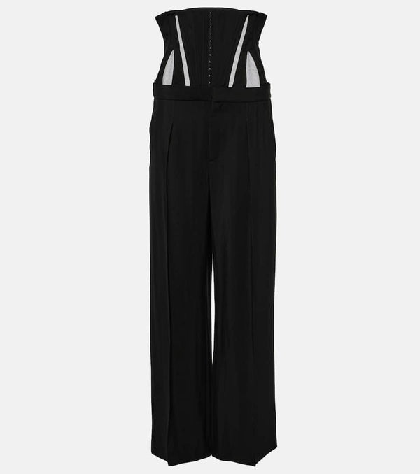 Mugler Bustier-detail wide-leg pants