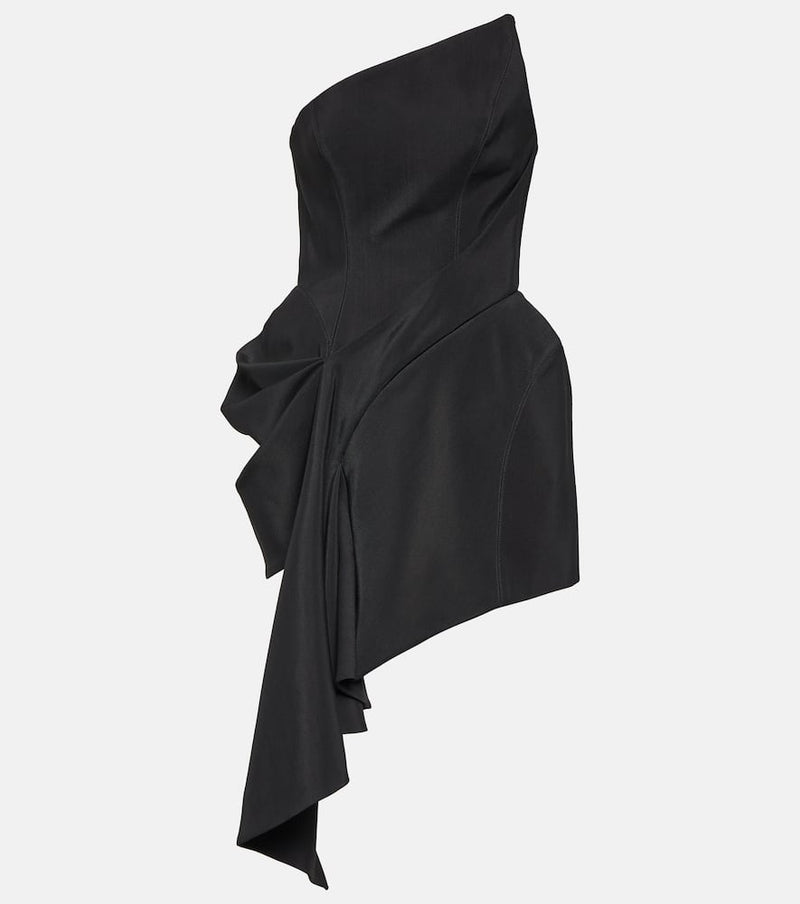 Mugler Draped asymmetric minidress