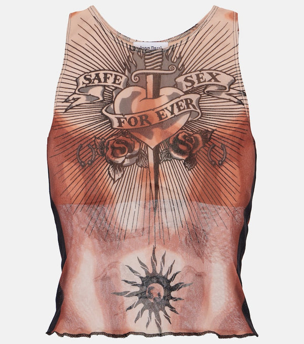 Jean Paul Gaultier Tattoo Collection trompe l'oeil tulle top