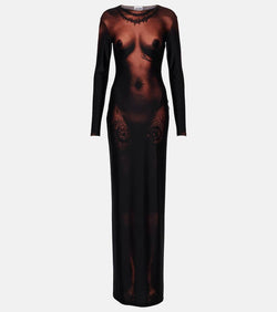 Jean Paul Gaultier Tattoo Collection trompe l'ail maxi dress