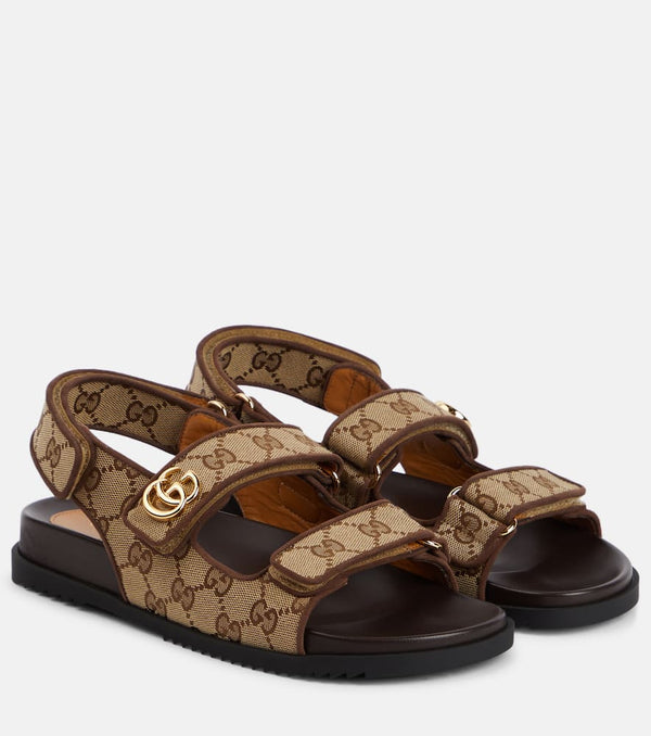 Gucci Double G canvas sandals