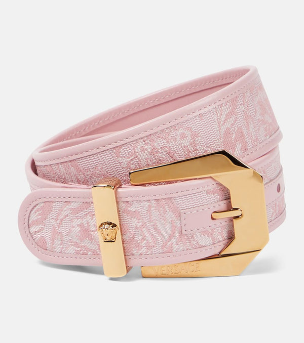 Versace Barocco Medusa leather-trimmed belt