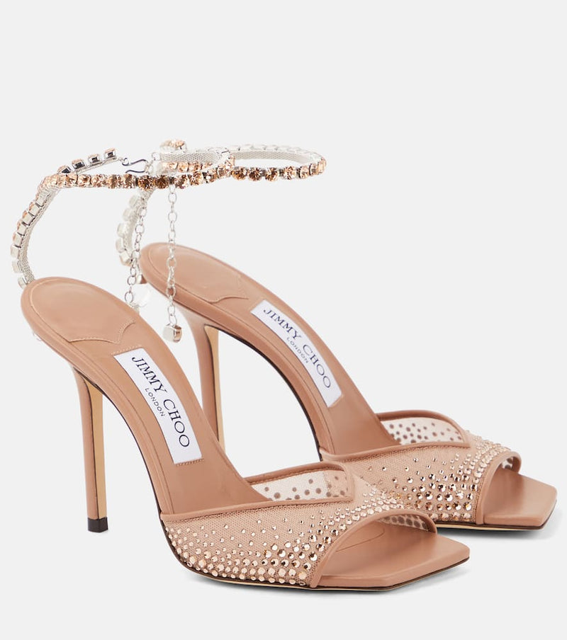 Jimmy Choo Saeda 100 crystal-embellished sandals