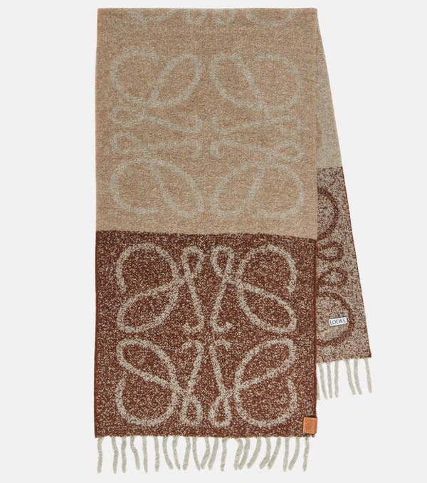 Loewe Anagram alpaca and wool-blend scarf