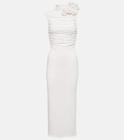 Magda Butrym Bridal floral-appliqué ruched midi dress