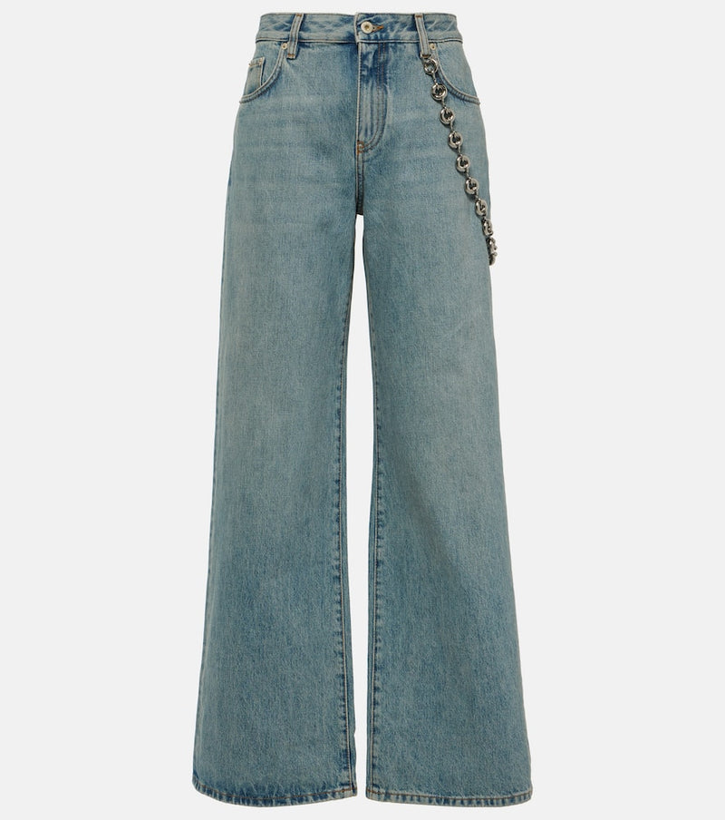 Loewe High-rise chain-detail flared jeans