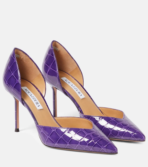 Aquazzura Up Town 85 croc-effect leather pumps