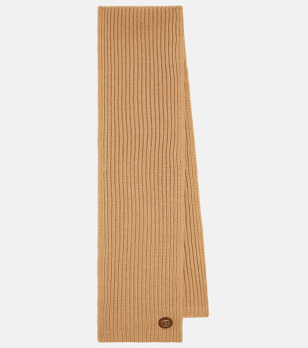 Gucci Ribbed-knit wool and cashmere scarf