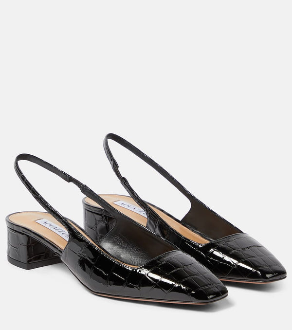 Aquazzura Ginza 35 patent leather slingback pumps