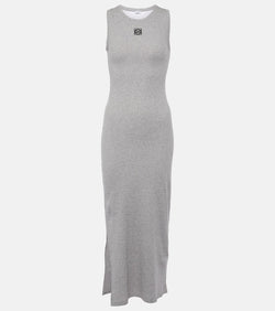 Loewe Anagram ribbed-knit jersey maxi dress