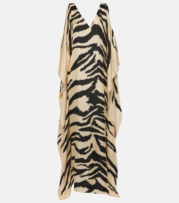 Oscar de la Renta Tiger-print silk twill kaftan