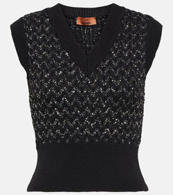 Missoni Metallic cable-knit sweater vest