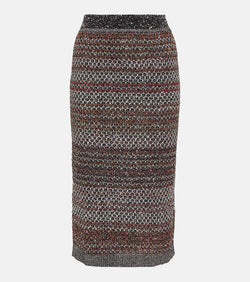 Missoni Striped sequined knitted pencil skirt