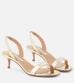 Aquazzura So Nude 50 mirrored faux leather sandals