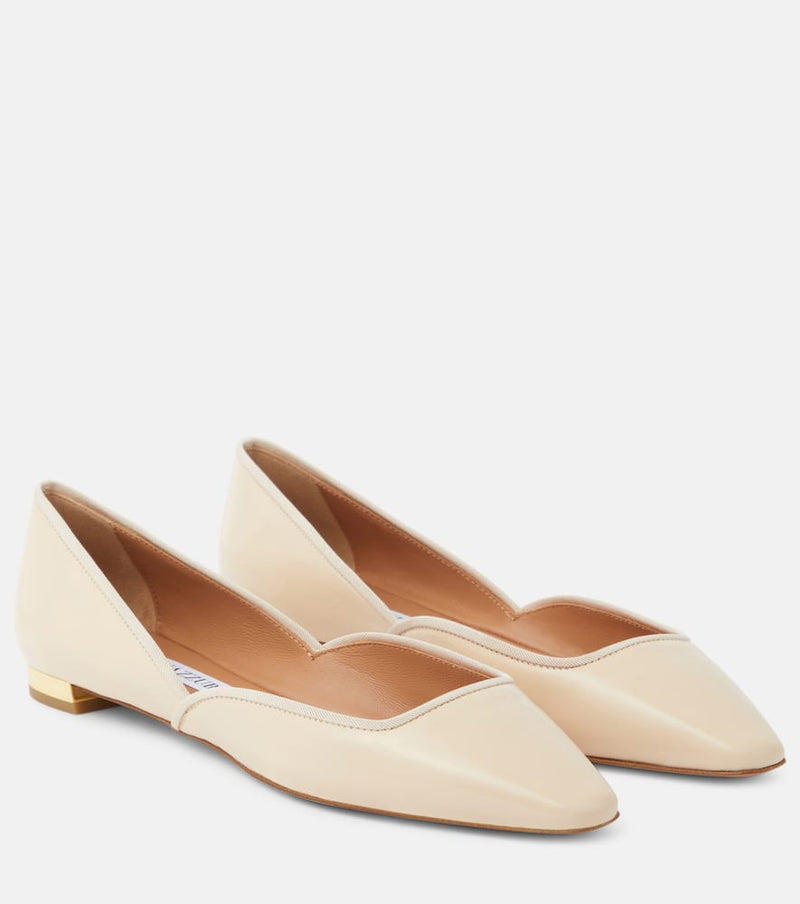 Aquazzura Maia leather ballet flats