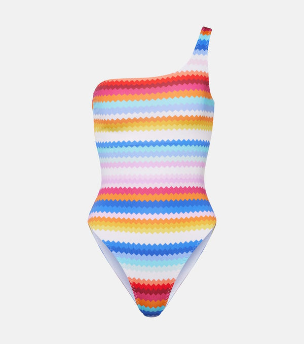 Missoni Mare Chevron printed one-shoulder swimsuit