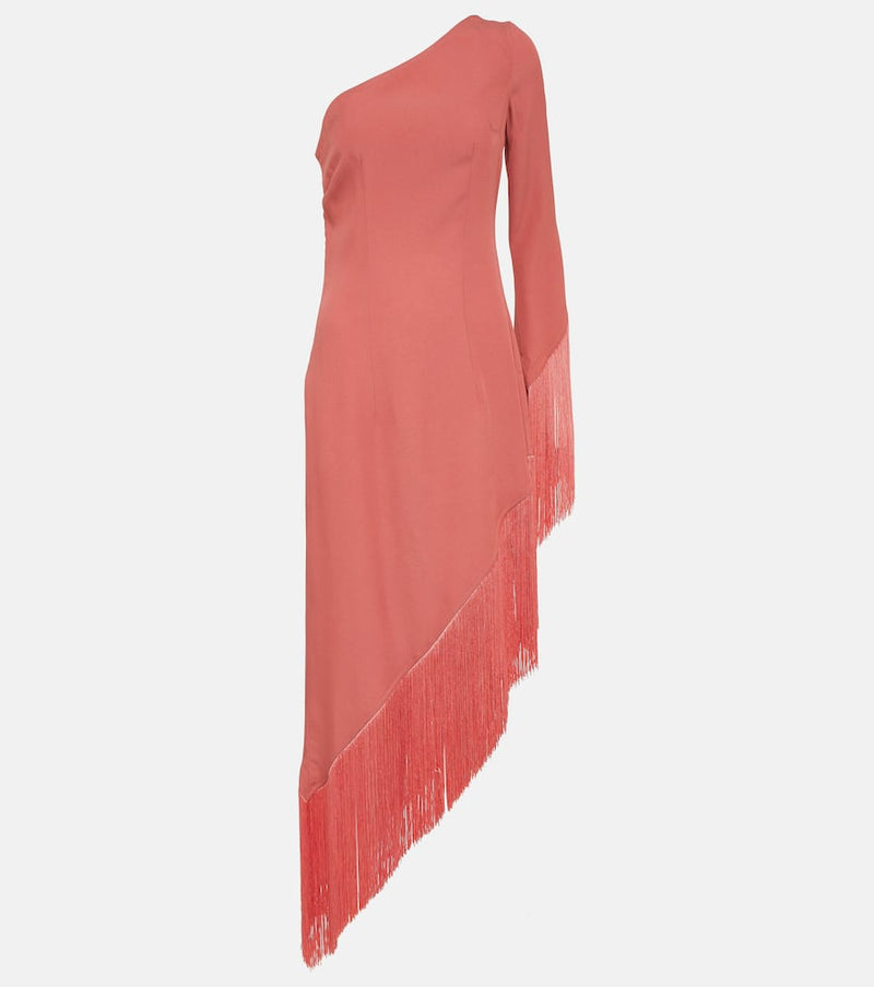 Taller Marmo Aventador fringed one-shoulder midi dress