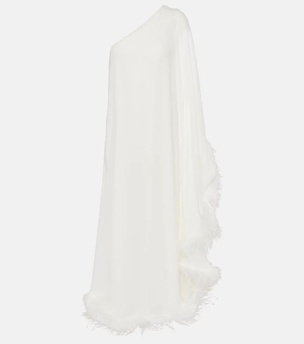 Rixo Bridal Liza feather-trimmed maxi dress