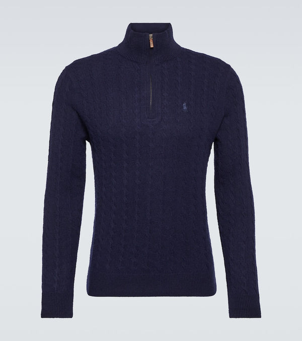 Polo Ralph Lauren Cable-knit cotton and wool half-zip sweater