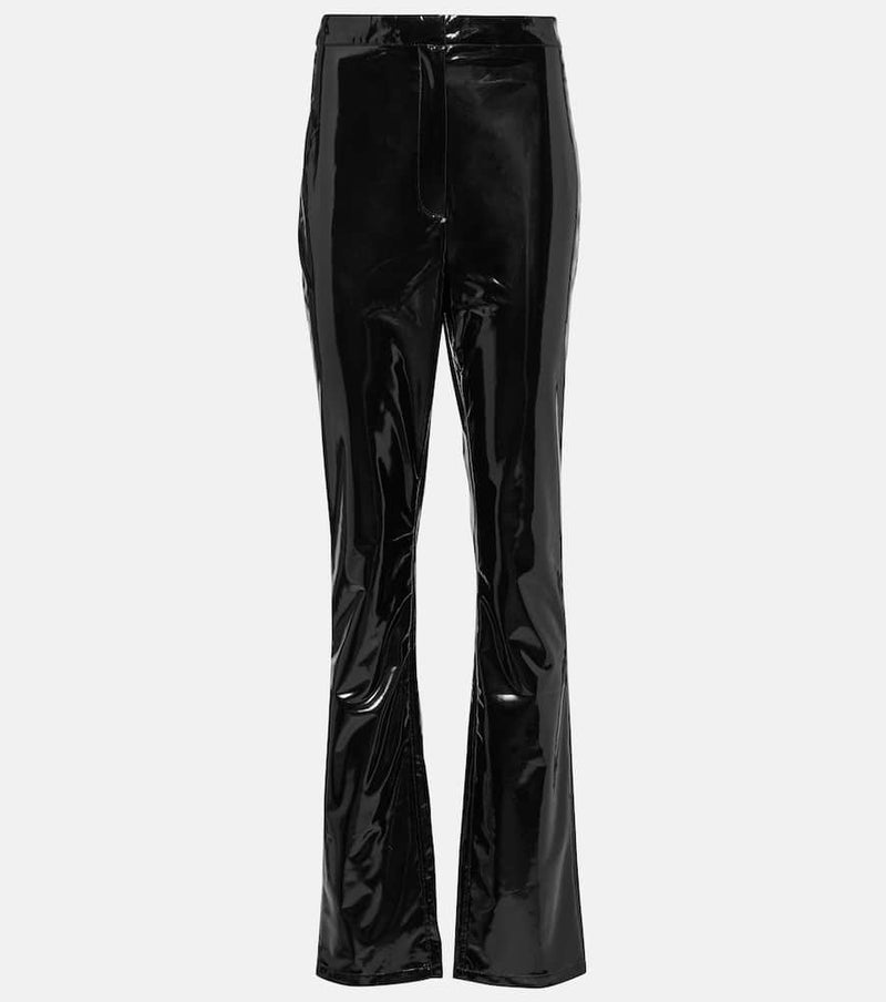 Rotate High-rise vinyl slim pants