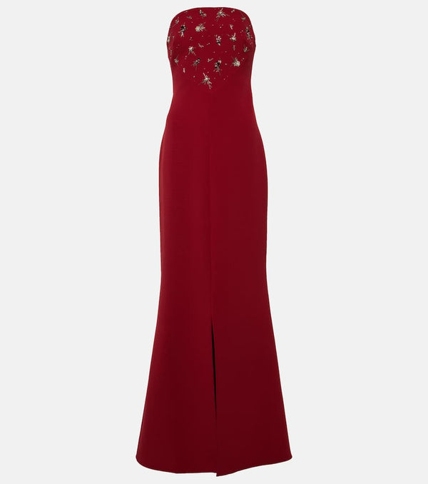 Safiyaa Makkari embellished strapless crêpe gown