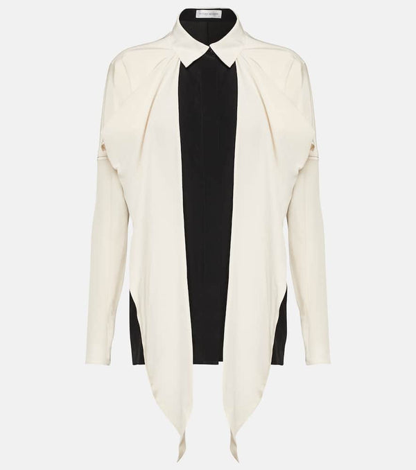 Victoria Beckham Bow-detail silk crêpe de chine blouse