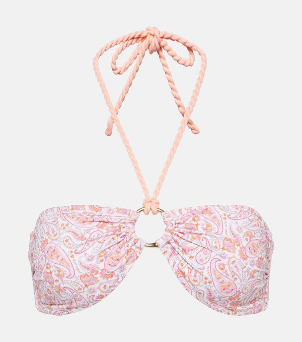 Heidi Klein Muskmelon Bay paisley bandeau bikini top