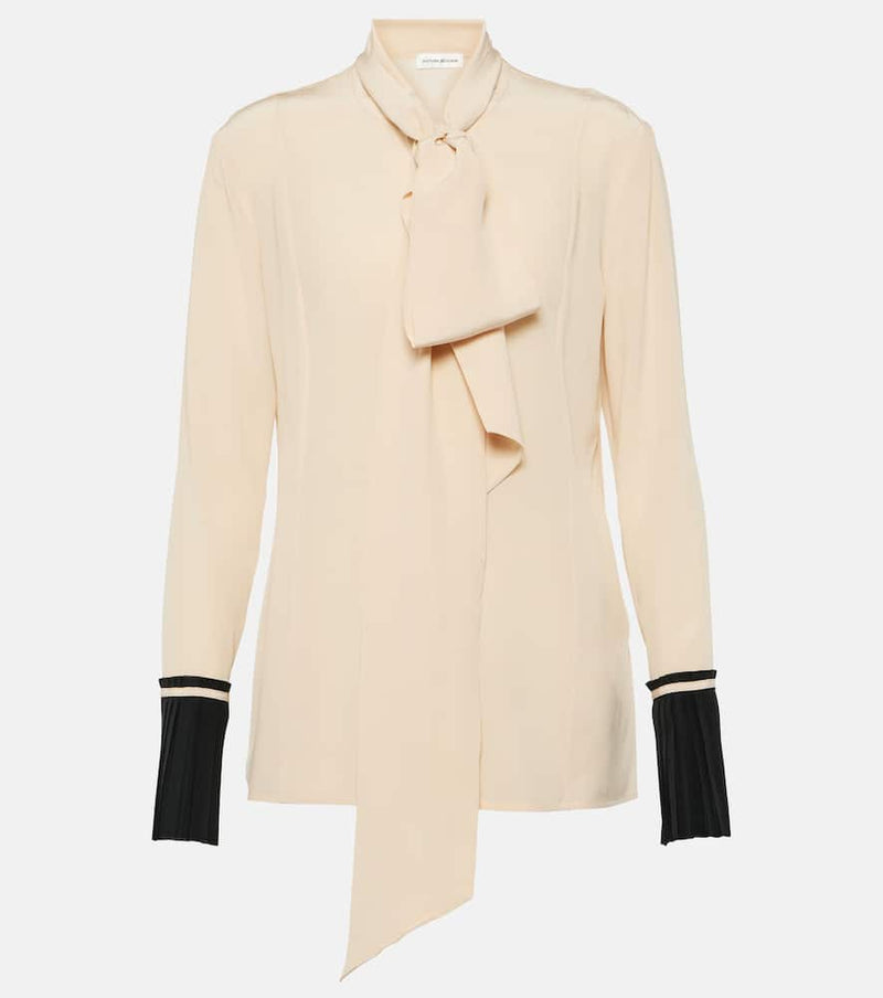 Victoria Beckham Bow tie-neck silk crêpe blouse