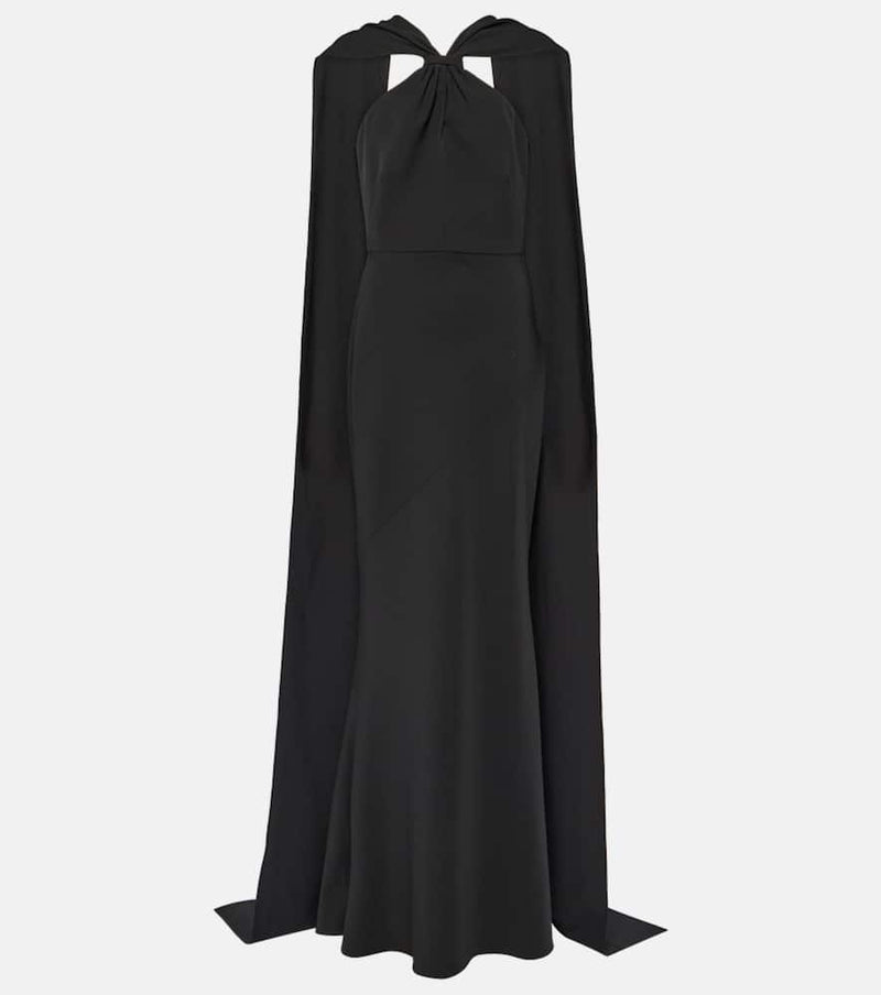 Safiyaa Lilien caped crepe gown