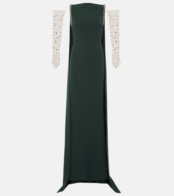 Safiyaa Caped embroidered gown