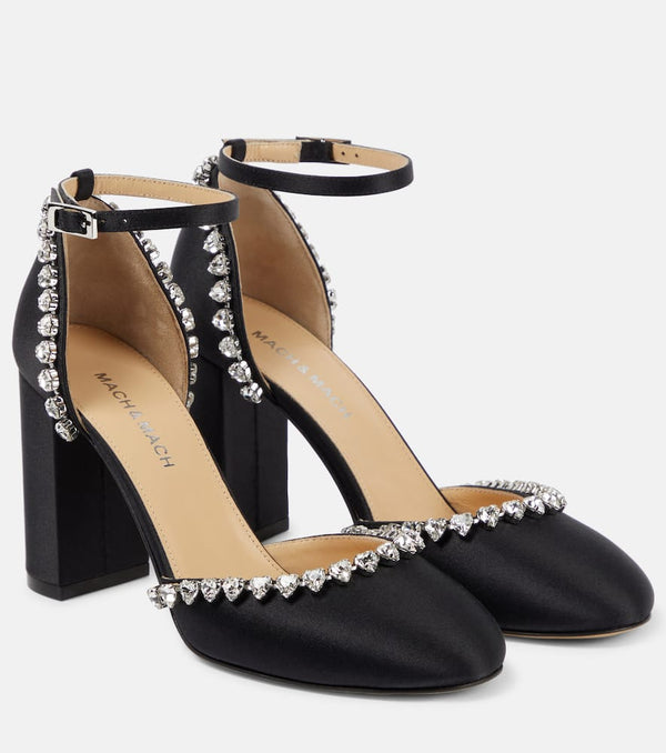 Mach & Mach Audrey 95 embellished satin pumps