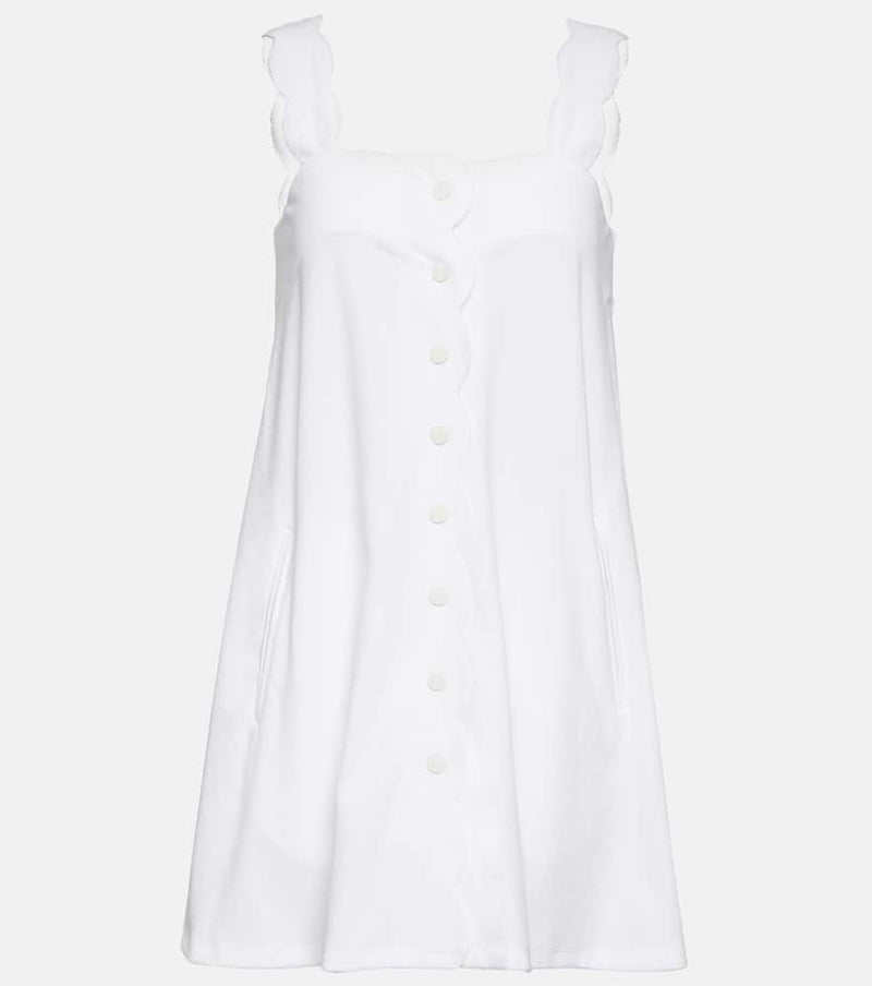 Marysia Scalloped cotton blend minidress